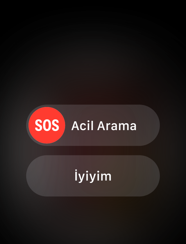 Bir Acil Servis simgesi ve “İyiyim” simgesi.
