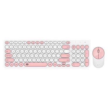 FD Kablosuz Klavye Mouse Seti 2.4 Ghz - Pembe