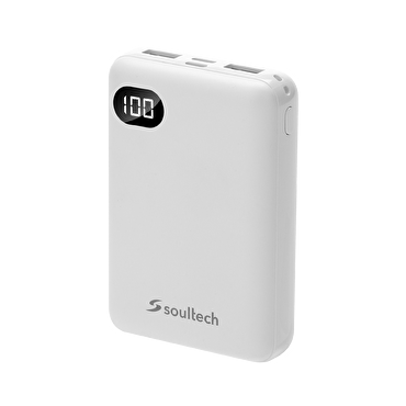 Soultech Comfort LCD 10.000 mAh Powerbank - Beyaz