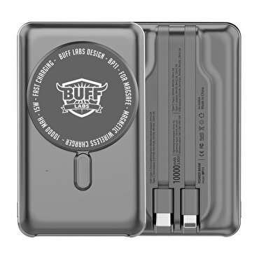 Buff 10000mAh Magsafe Ekranlı Powerbank - Gri