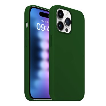 Buff iPhone 15 Pro Max Rubber Fit Kılıf Dark Green