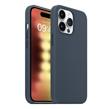 Buff iPhone 15 Pro Rubber Fit Kılıf Mavi