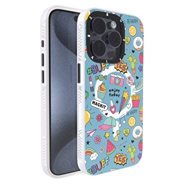 Buff iPhone 15 Pro MagKit Kılıf Blue Junior