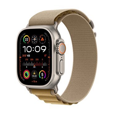 Apple Watch Ultra 2 GPS + Cellular 49mm Natürel Titanyum Kasa  Uçuk Kahve Alpine Loop - Büyük Boy 