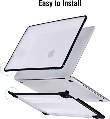 Piili MacBook Air 13 M2 Hardshell Mat Kapak-Şeffaf 6944629153874