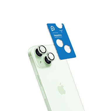 Piili iPhone 15/15 Plus Safir Lens Koruyucu-Yeşil 6944629162715