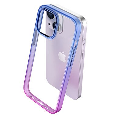 Buff iPhone 14 Plus Air Bumper Rainbow Kılıf-Pembe 8683548213204