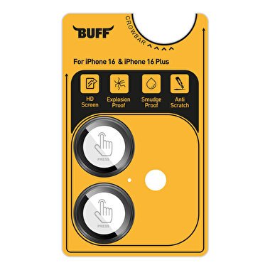 Buff iPhone 16/Plus Metal Kamera Lens - Siyah 8684387701952