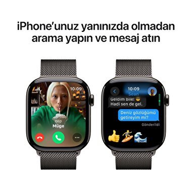 Apple Watch Series 10 GPS + Cellular 46mm Arduvaz Titanyum Kasa  Arduvaz Milano Loop - S/M  MC7R4TU/A