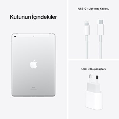 Apple iPad 10.2" Wi-Fi + Cellular 256GB - Gümüş  MK4H3TU/A