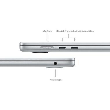 MacBook Air 15 inç M3 Çip 8CPU 10GPU 8GB Bellek 512GB SSD Gümüş MRYQ3TU/A