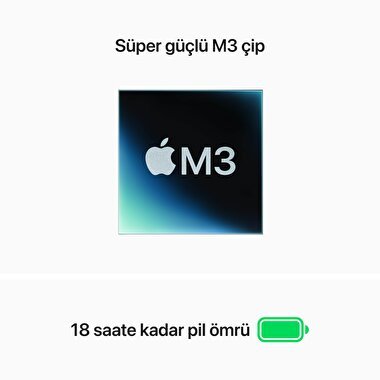 TEŞHİR - MacBook Air 15 inç M3 Çip 8CPU 10GPU 8GB Bellek 256GB SSD Yıldız Işığı MRYR3TU/A