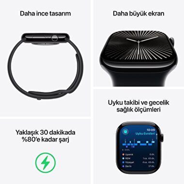 Apple Watch Series 10 GPS 42mm Roze Altın Rengi Alüminyum Kasa  Kırmızı Erik Spor Loop  MWWK3TU/A