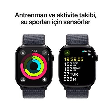 Apple Watch Series 10 GPS 46mm Simsiyah Alüminyum Kasa  Mürekkep Moru Spor Loop  MWWR3TU/A