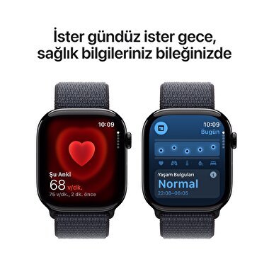 Apple Watch Series 10 GPS 46mm Simsiyah Alüminyum Kasa  Mürekkep Moru Spor Loop  MWWR3TU/A