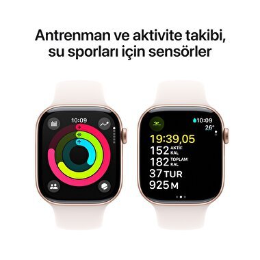 Apple Watch Series 10 GPS 46mm Roze Altın Rengi Alüminyum Kasa  Bulut Pembesi Spor Kordon - S/M  MWWT3TU/A