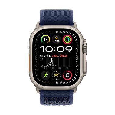 Apple Watch Ultra 2 GPS + Cellular 49mm Natürel Titanyum Kasa  Mavi Trail Loop - S/M  MX4J3TU/A