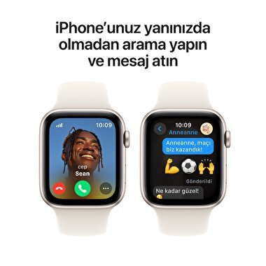 Apple Watch SE GPS + Cellular 40mm Yıldız Işığı Alüminyum Kasa  Yıldız Işığı Spor Kordon - M/L  MXGK3TU/A