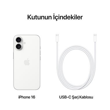 Apple iPhone 16 128GB Beyaz  MYE93TU/A