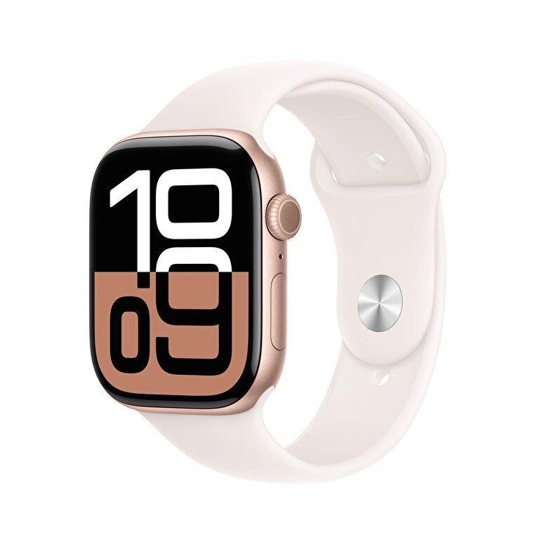 Apple Watch Series 10 GPS + Cellular 46mm Roze Altın Rengi Alüminyum Kasa  Bulut Pembesi Spor Kordon - S/M  MWY63TU/A