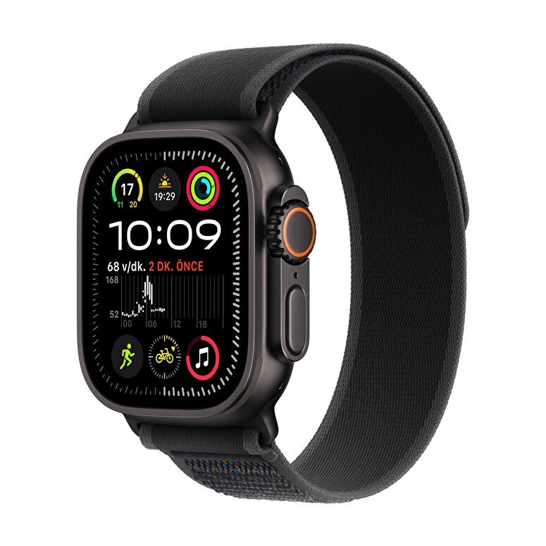 Apple Watch Ultra 2 GPS + Cellular 49mm Siyah Titanyum Kasa  Siyah Trail Loop - M/L  MX4V3TU/A