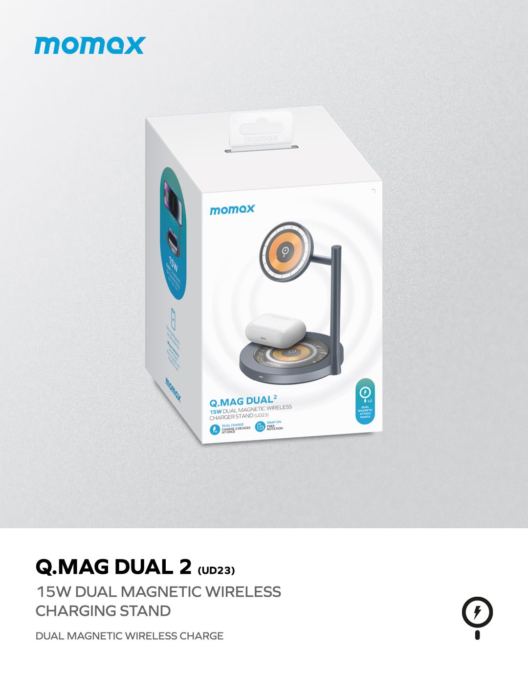 Momax Q.mag Dual 2 2 In 1 Wireless Sarj Standi 3 Emas Bilişim